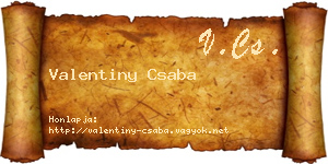 Valentiny Csaba névjegykártya