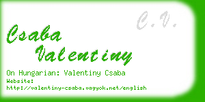 csaba valentiny business card
